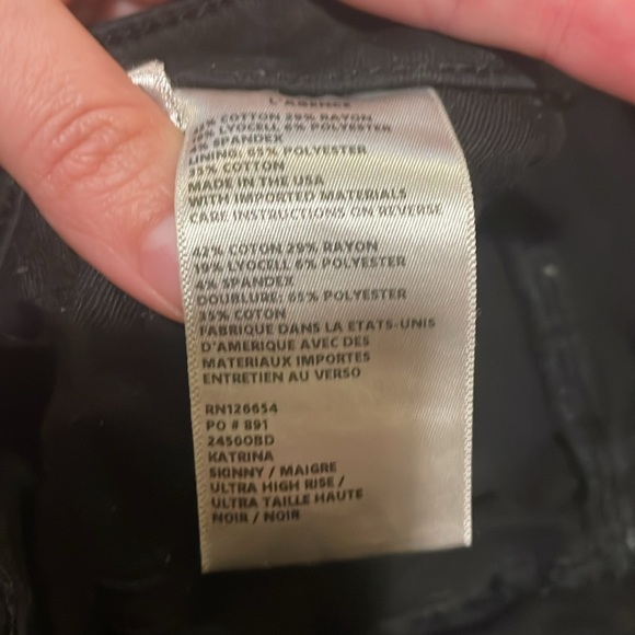 Womens L’AGENCE Katrina Skinny Ultra High Rose Noir Jeans - Picture 8 of 11